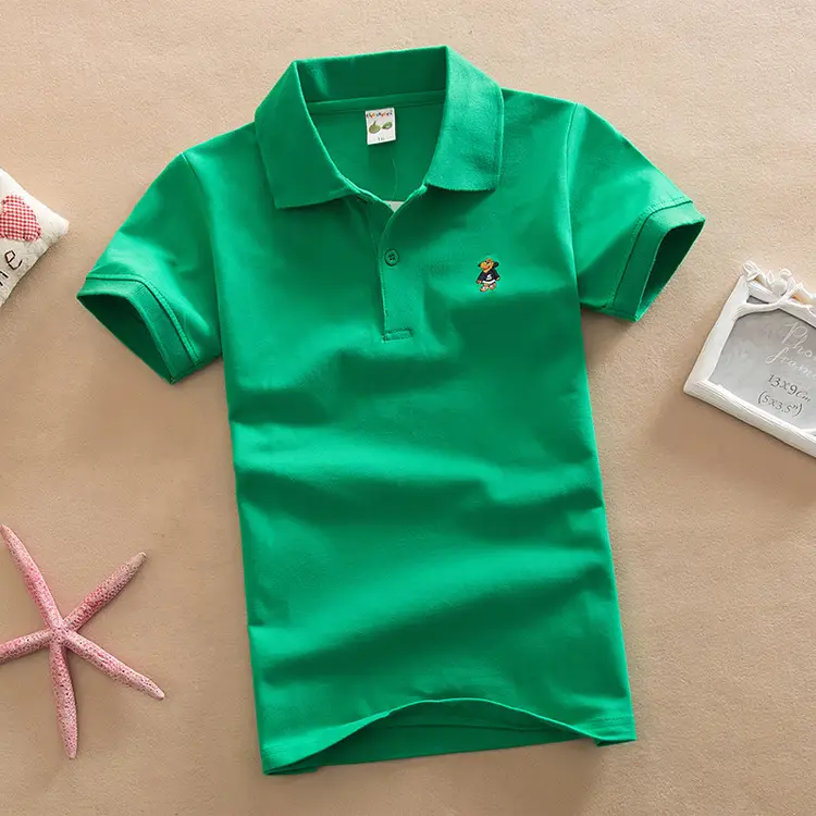 Kids Black Polo T-Shirt Cotton 1-15Yrs Summer School Uniform - Image 19