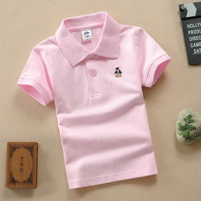 Kids Black Polo T-Shirt Cotton 1-15Yrs Summer School Uniform - Image 21