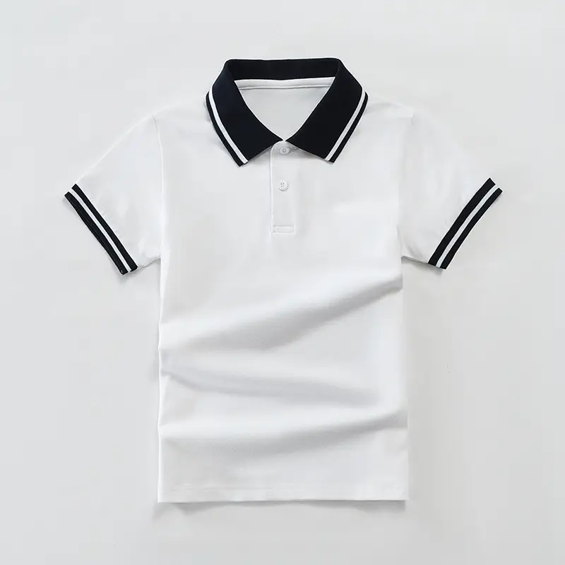 Kids Black Polo T-Shirt Cotton 1-15Yrs Summer School Uniform - Image 8