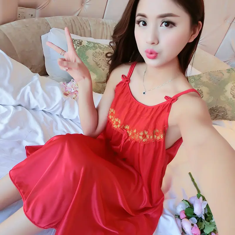 Pink Silk Nightgown for Women Large Size - Image 11