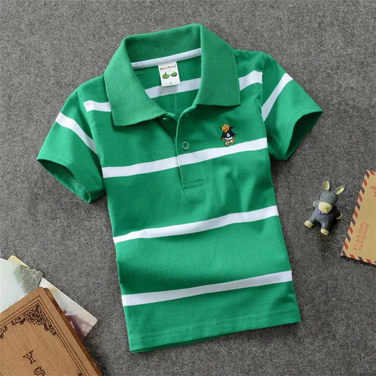Orange Striped Boys Polo Shirt Large Medium Cotton