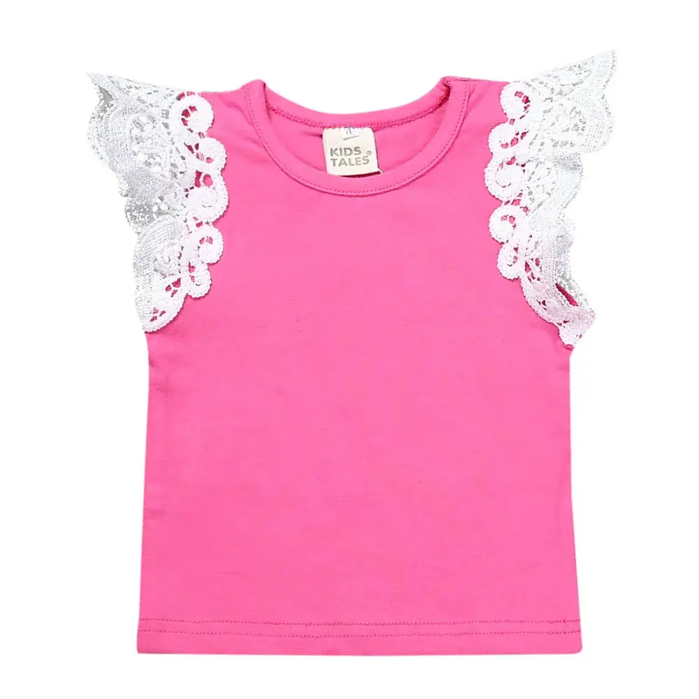 Baby Angel Dress Pink Butterfly Design Summer Wear - Image 2