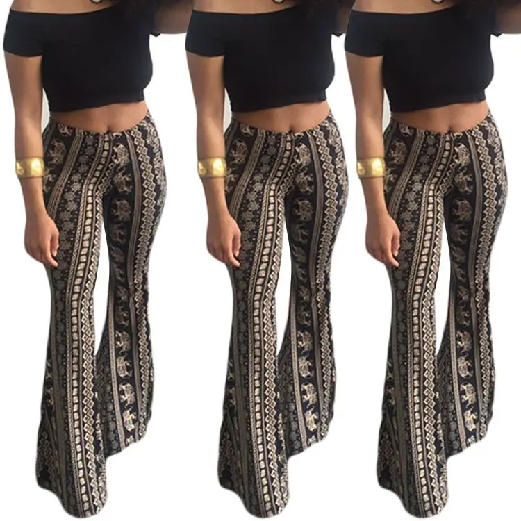 2019 New Women's Micro-Flared Hot Pants Bohemian Style Black - Image 2