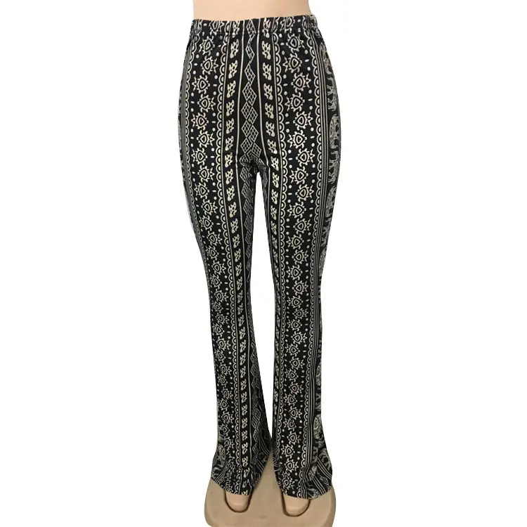 2019 New Women's Micro-Flared Hot Pants Bohemian Style Black - Image 4