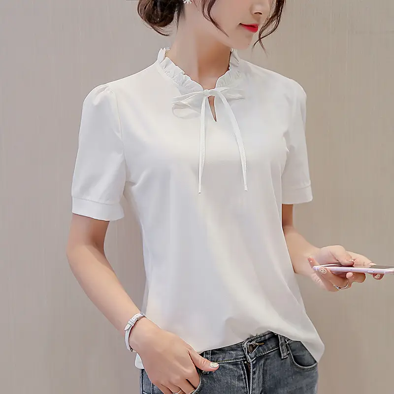 Women's Pink Chiffon Slim Fit Plus Base Shirt - Image 6