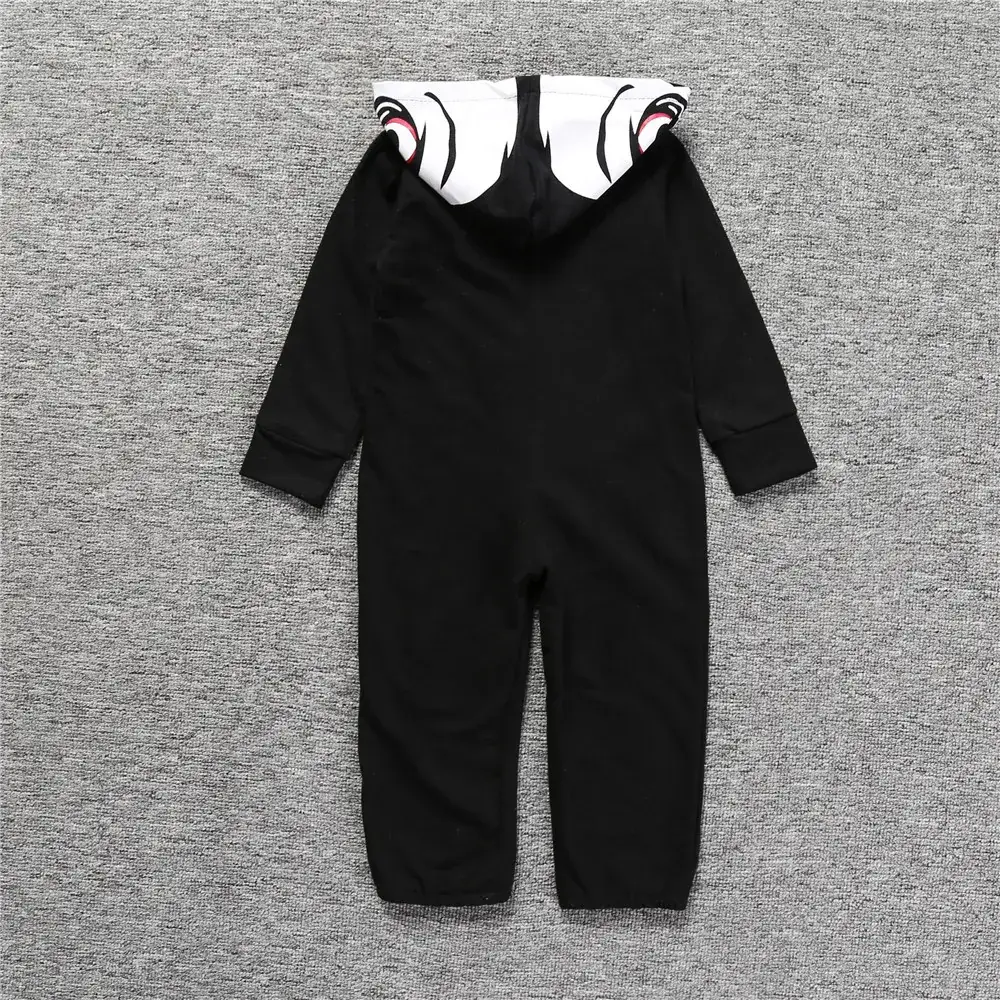 Black Skull Baby Hooded Jumpsuit for Kids - Image 5