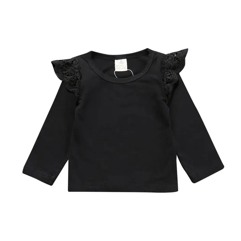 Girls Striped Lace T-Shirt Set Spring Autumn - Image 2
