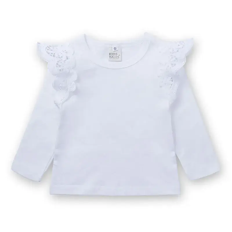 Girls Striped Lace T-Shirt Set Spring Autumn - Image 3