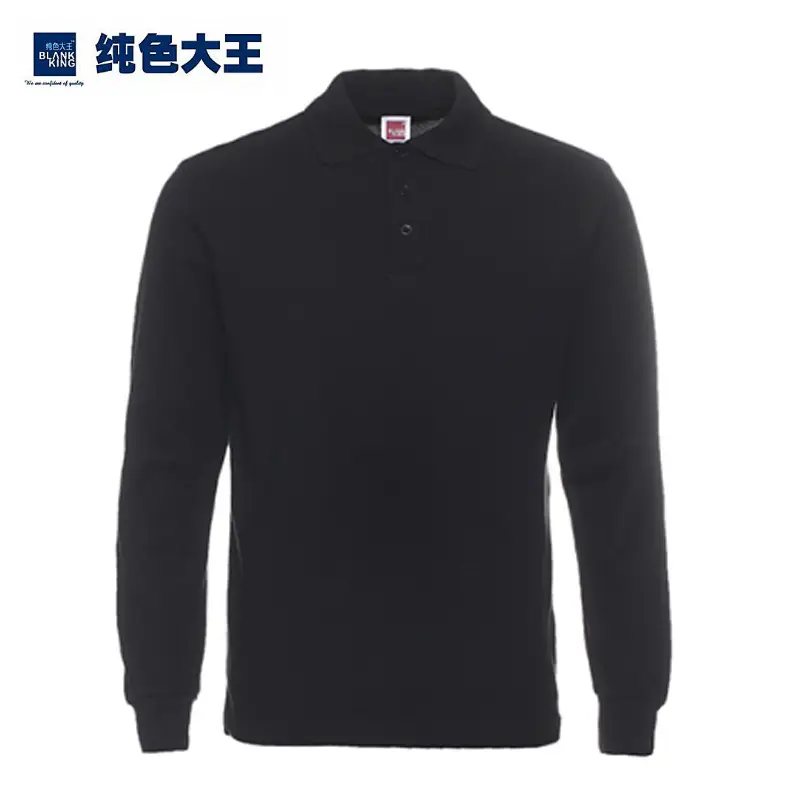 Men's Blue Long Sleeve Polo Shirt Cotton Work - Image 18