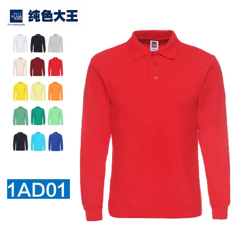 Men's Blue Long Sleeve Polo Shirt Cotton Work - Image 20