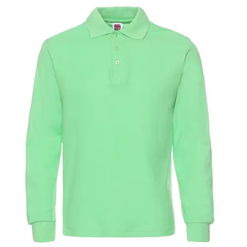Men's Blue Long Sleeve Polo Shirt Cotton Work - Image 6