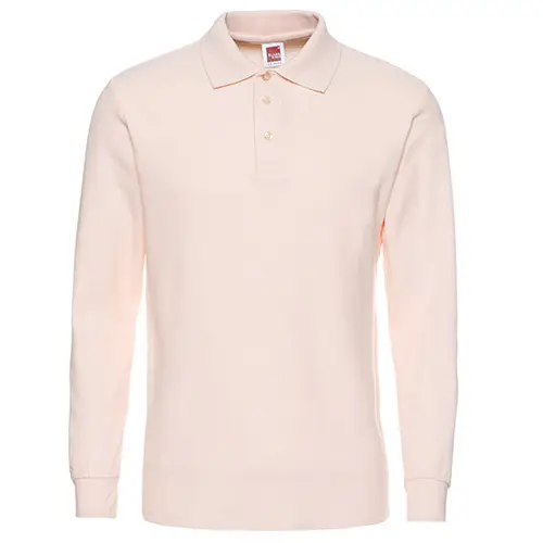 Men's Blue Long Sleeve Polo Shirt Cotton Work - Image 9