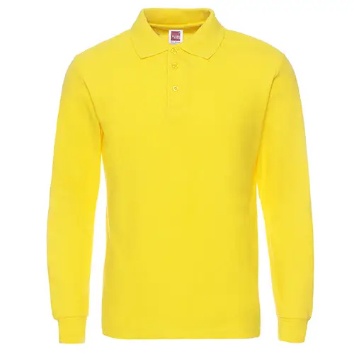 Men's Blue Long Sleeve Polo Shirt Cotton Work - Image 10