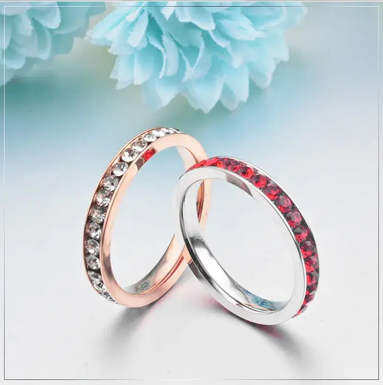 Rose Gold Red Diamond Ring for Women - Image 2