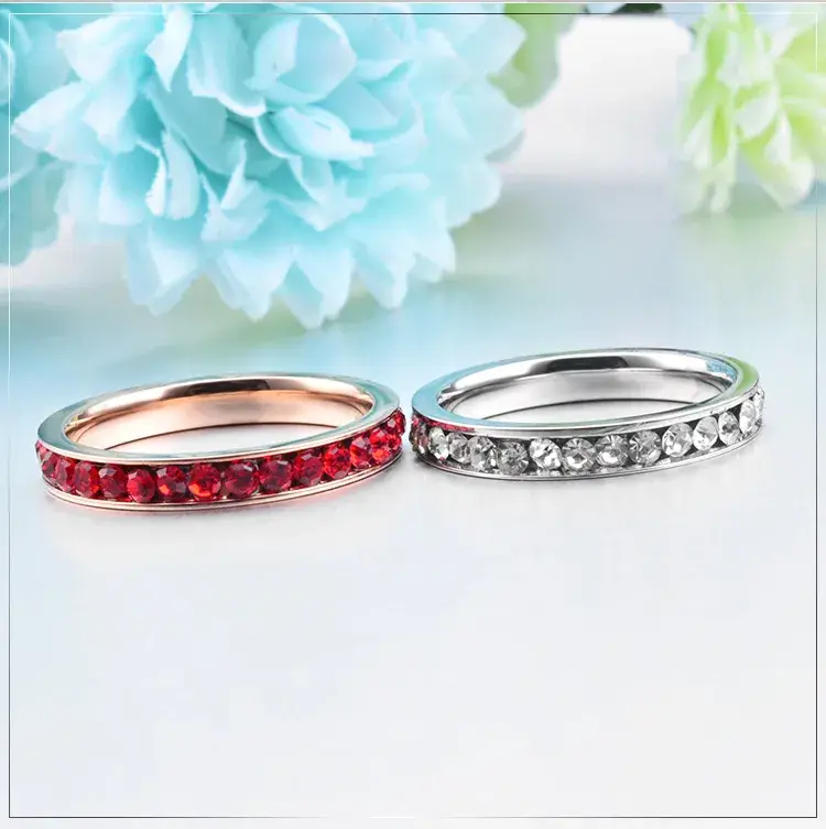 Rose Gold Red Diamond Ring for Women - Image 3