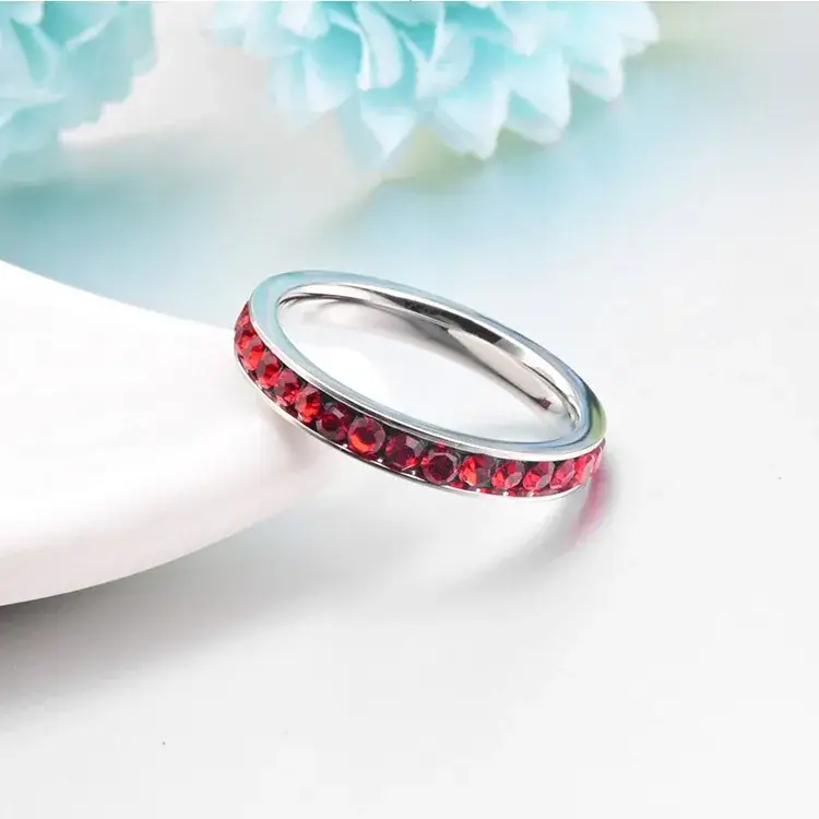 Rose Gold Red Diamond Ring for Women - Image 4