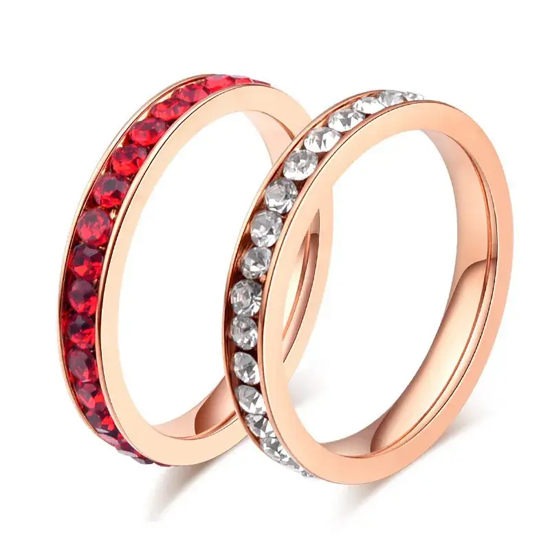 Rose Gold Red Diamond Ring for Women - Image 5