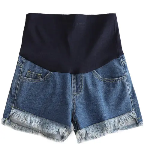 Women's Blue Denim Fringed Shorts 2023 Summer - Image 5