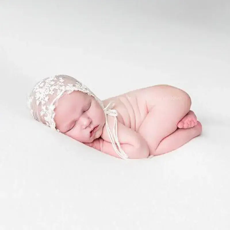 White Lace Baby Photography Hat for Newborns - Image 3