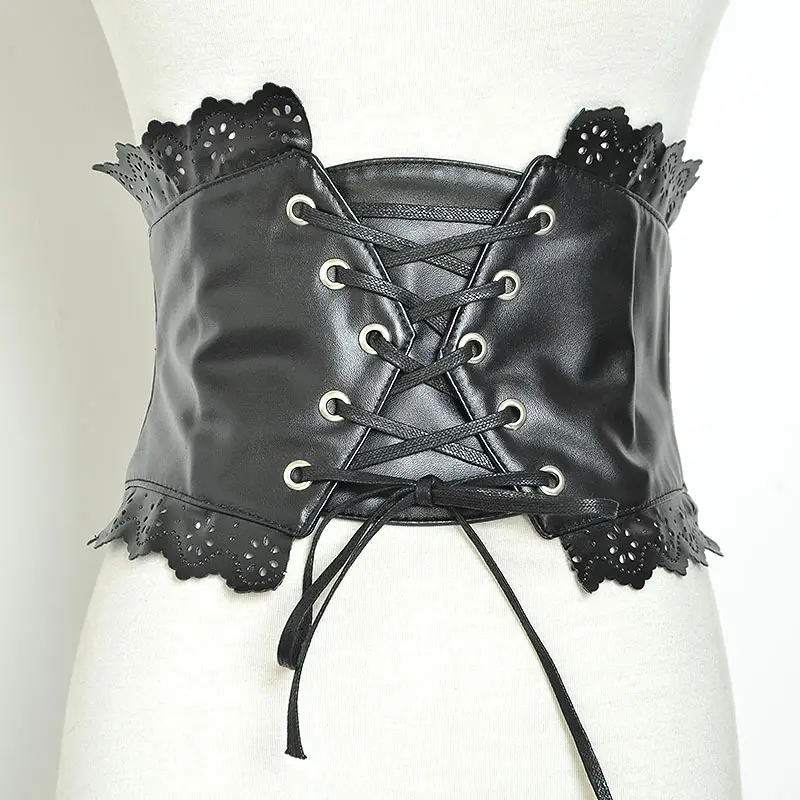 Black Lace Wide Girdle Belt for Women — feature 15