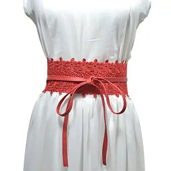Black Lace Wide Girdle Belt for Women — feature 2