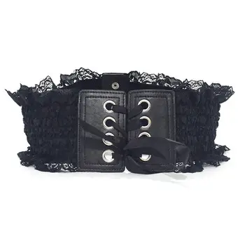 Black Lace Wide Girdle Belt for Women — feature 3