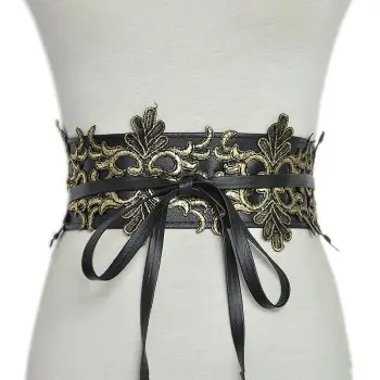 Black Lace Wide Girdle Belt for Women — feature 9