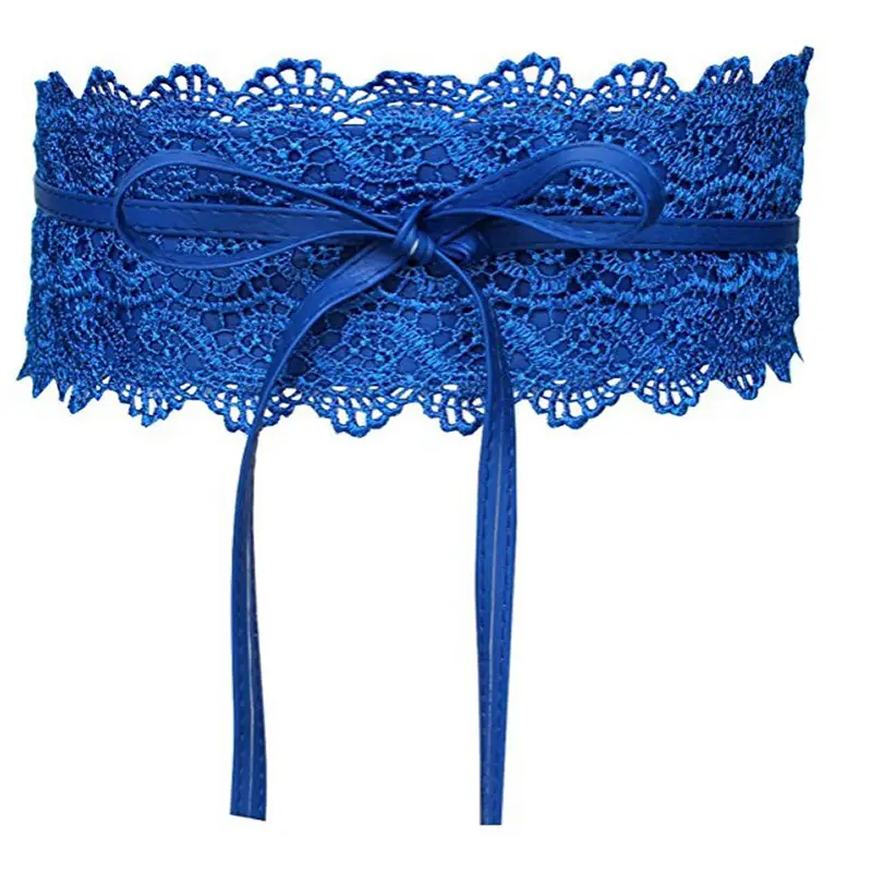 Black Lace Wide Girdle Belt for Women - Image 15