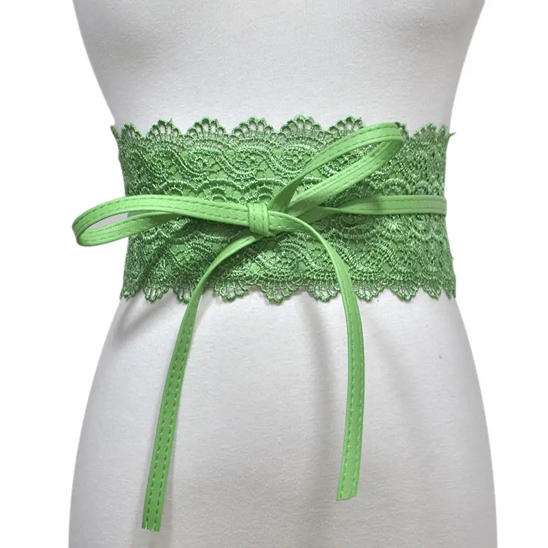 Black Lace Wide Girdle Belt for Women - Image 16