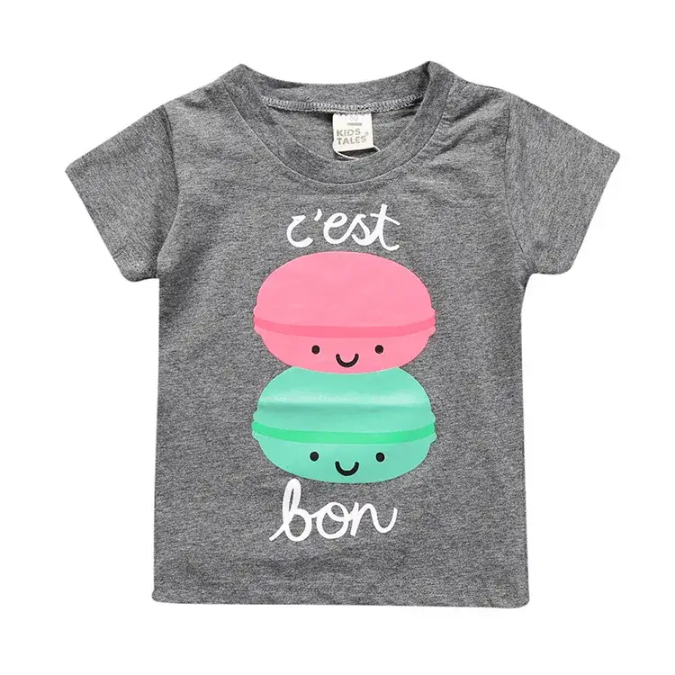 Swan Printed T-Shirt for Kids Grey Striped - Image 2