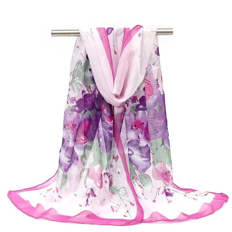 2025 Spring Printed Peacock Scarf Blue Yellow - Image 32