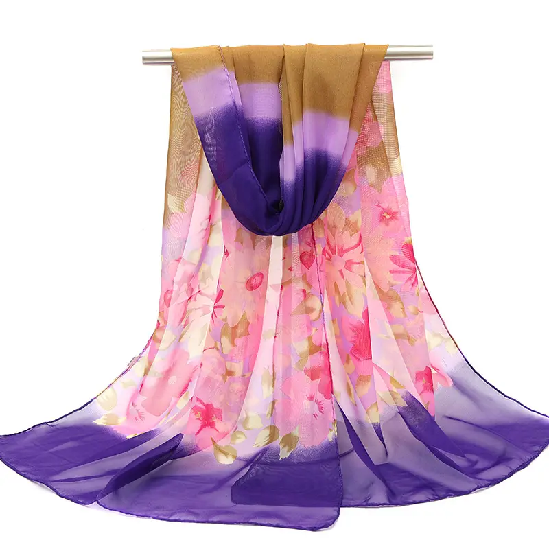 2025 Spring Printed Peacock Scarf Blue Yellow - Image 16