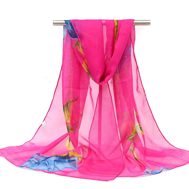 2025 Spring Printed Peacock Scarf Blue Yellow - Image 22