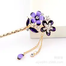 Korean Style Crystal Flower Hair Comb for Women — feature 36