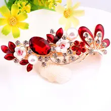 Korean Style Crystal Flower Hair Comb for Women — feature 37