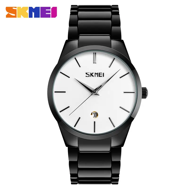 Skneil Men's Black Blue Quartz Watch with Steel Band - Image 11