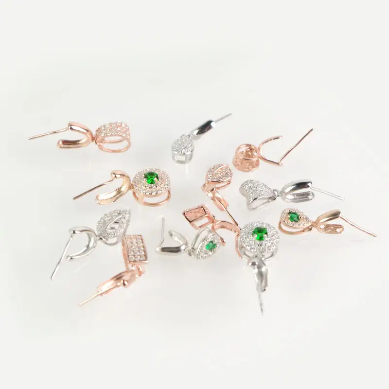 Electroplated Jade Buckle with Crystal & Green Stone