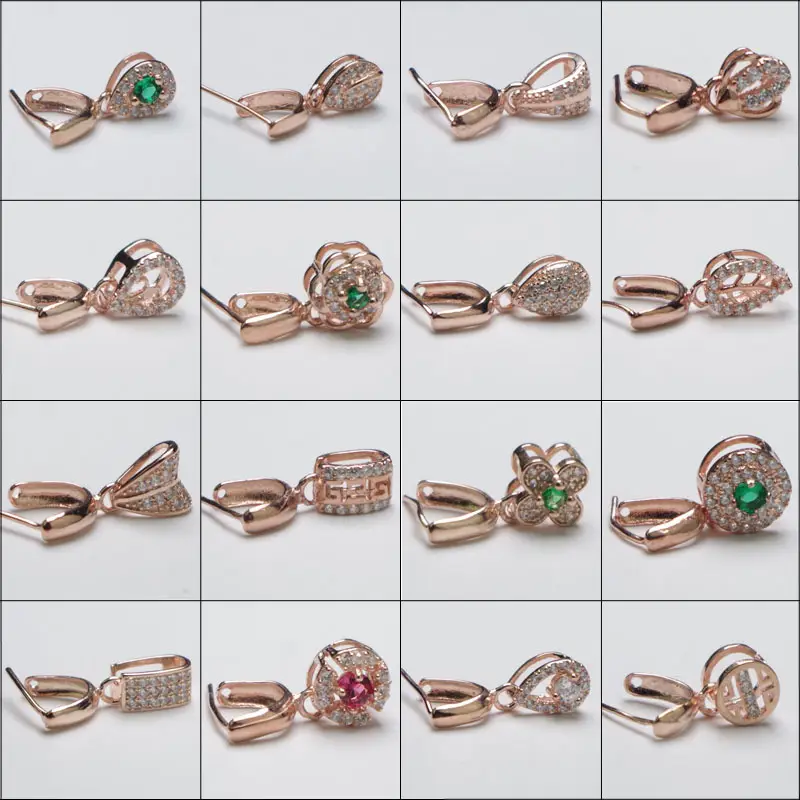Electroplated Jade Buckle with Crystal & Green Stone