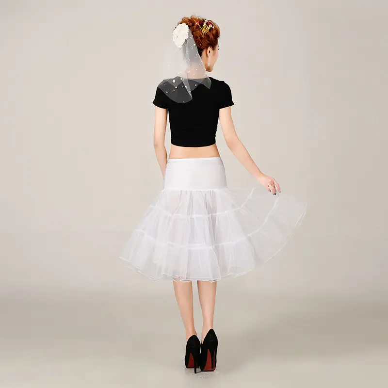 White Mesh Wedding Tutu Skirt with Bustle Design - Image 21