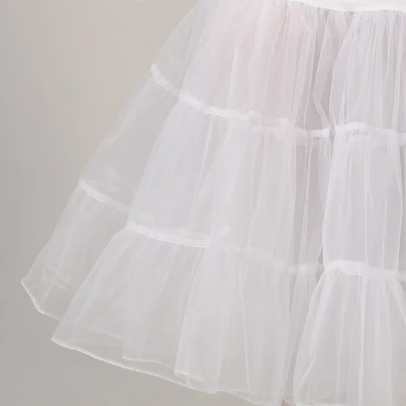 White Mesh Wedding Tutu Skirt with Bustle Design - Image 23