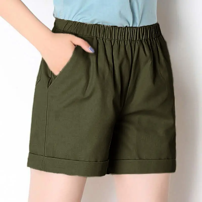 Women's Pink Cotton Shorts Super Hot Summer Loose Casual