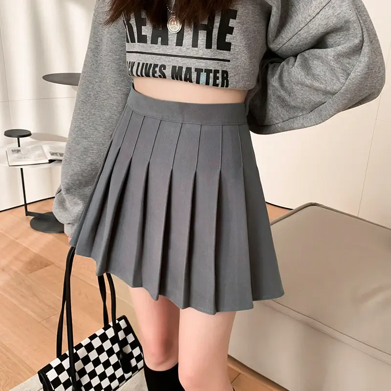 Women's White Pleated Skirt Student Style High Waist - Image 15