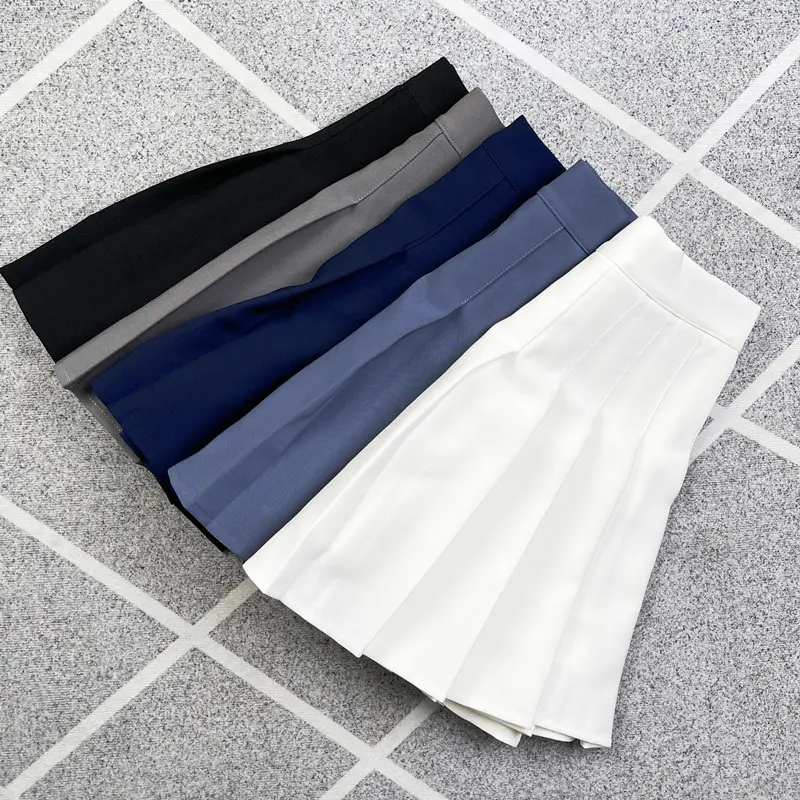 Women's White Pleated Skirt Student Style High Waist - Image 18