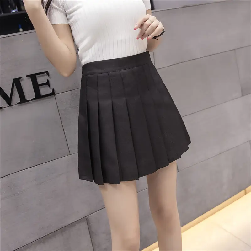 Women's White Pleated Skirt Student Style High Waist - Image 2