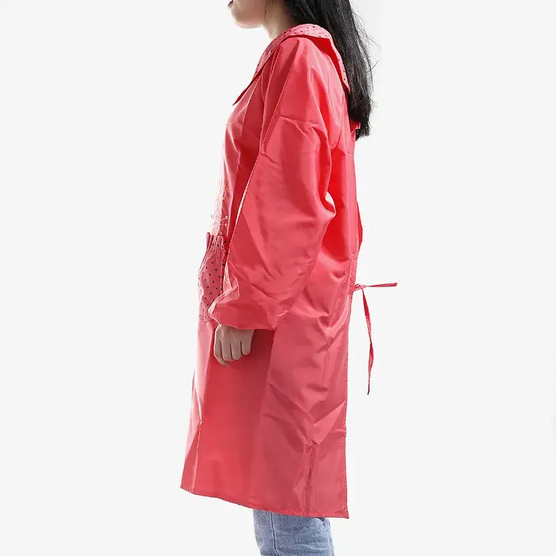 Black Cartoon Girl Waterproof Adult Apron Long Sleeve - Image 5