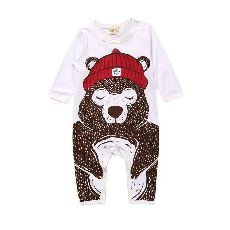 Baby Bear Print Long Sleeve Romper for Boys Girls - Image 3
