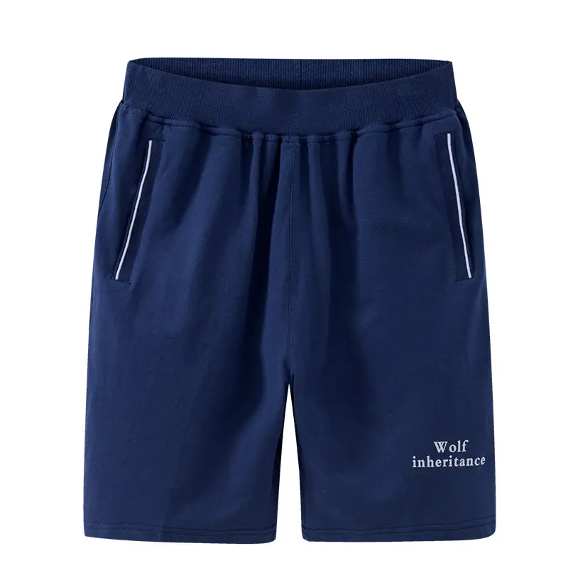 Men Navy Blue Pure Cotton Casual Shorts Large - Image 5