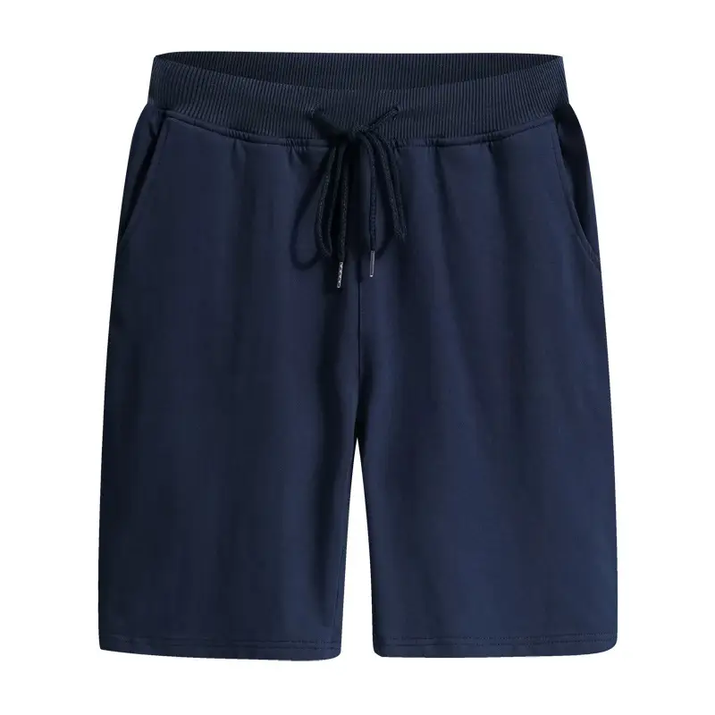 Men Navy Blue Pure Cotton Casual Shorts Large - Image 8