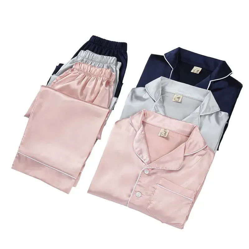 Girls Pajama Set White Silk Spring Autumn Lightweight - Image 14