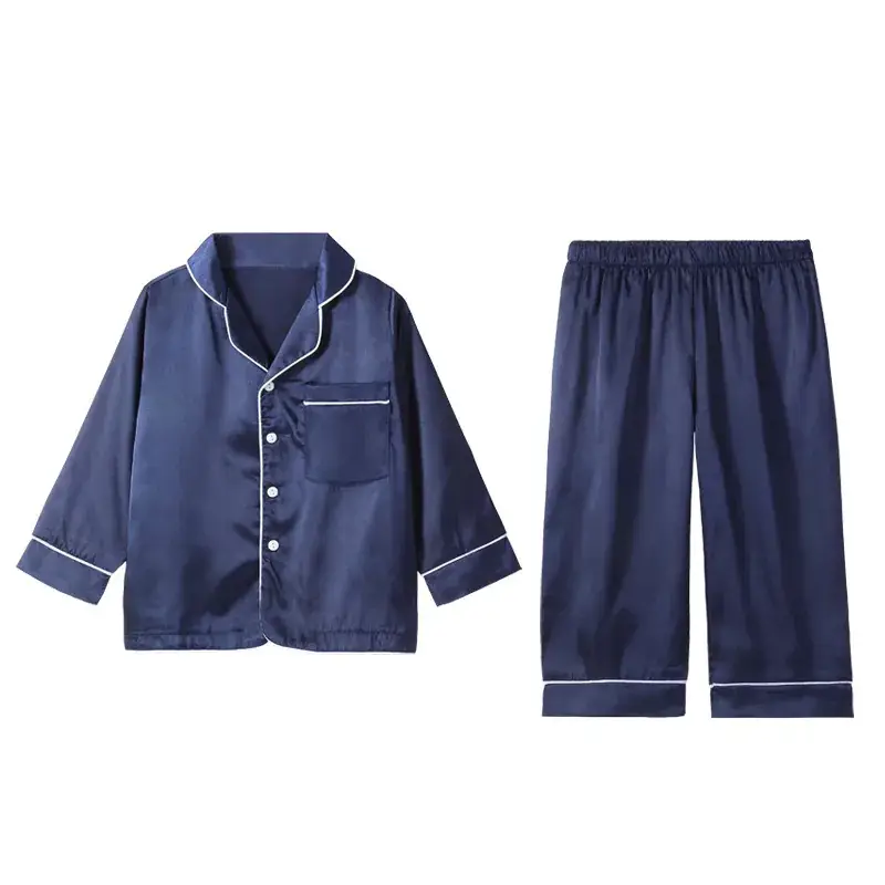Girls Pajama Set White Silk Spring Autumn Lightweight - Image 2